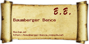 Baumberger Bence névjegykártya